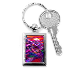 Wave Lines Pattern Abstract Key Chain (rectangle) by anzea