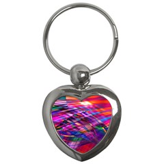 Wave Lines Pattern Abstract Key Chain (heart) by anzea