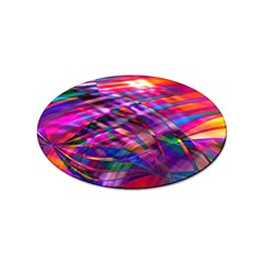 Wave Lines Pattern Abstract Sticker (oval) by anzea