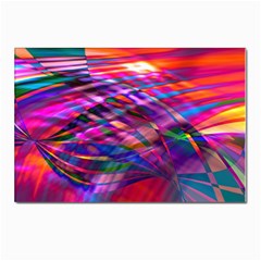 Wave Lines Pattern Abstract Postcard 4 x 6  (pkg Of 10)