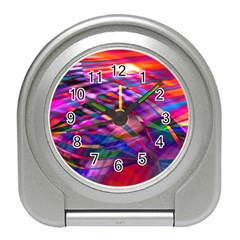 Wave Lines Pattern Abstract Travel Alarm Clock by anzea