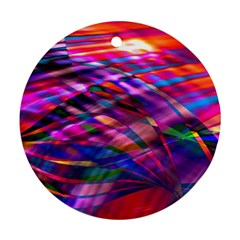 Wave Lines Pattern Abstract Round Ornament (two Sides)