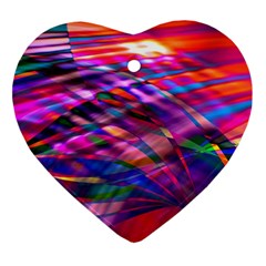 Wave Lines Pattern Abstract Heart Ornament (two Sides) by anzea