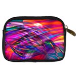 Wave Lines Pattern Abstract Digital Camera Leather Case Back