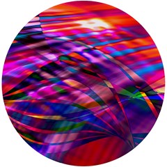 Wave Lines Pattern Abstract Uv Print Round Tile Coaster