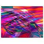 Wave Lines Pattern Abstract Two Sides Premium Plush Fleece Blanket (Baby Size) 40 x30  Blanket Back