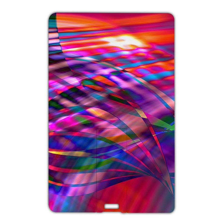 Wave Lines Pattern Abstract Name Card Style USB Flash Drive