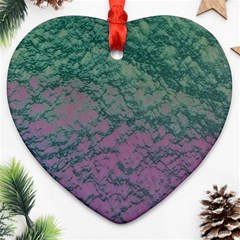 Colorful Duotone Abstract Print Ornament (heart) by dflcprintsclothing