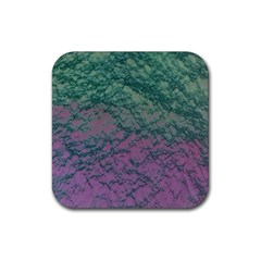 Colorful Duotone Abstract Print Rubber Coaster (square) by dflcprintsclothing