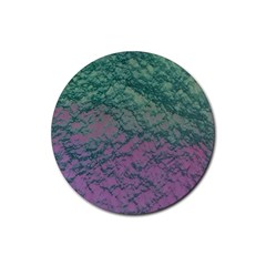 Colorful Duotone Abstract Print Rubber Round Coaster (4 Pack)