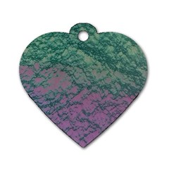 Colorful Duotone Abstract Print Dog Tag Heart (two Sides)