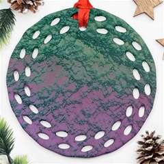 Colorful Duotone Abstract Print Ornament (round Filigree)