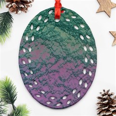 Colorful Duotone Abstract Print Ornament (oval Filigree)