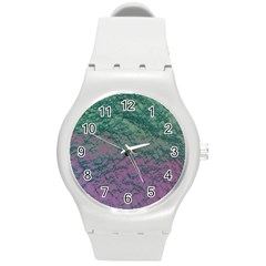 Colorful Duotone Abstract Print Round Plastic Sport Watch (m) by dflcprintsclothing