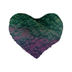 Colorful Duotone Abstract Print Standard 16  Premium Heart Shape Cushions by dflcprintsclothing