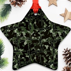 Hunting Motif Camouflage Pattern Print Bk Ornament (star) by dflcprintsclothing