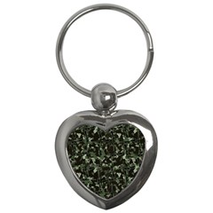 Hunting Motif Camouflage Pattern Print Bk Key Chain (heart) by dflcprintsclothing