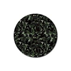 Hunting Motif Camouflage Pattern Print Bk Rubber Coaster (round) by dflcprintsclothing