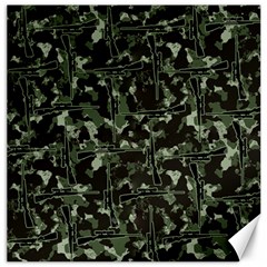 Hunting Motif Camouflage Pattern Print Bk Canvas 20  X 20  by dflcprintsclothing