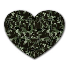 Hunting Motif Camouflage Pattern Print Bk Heart Mousepad by dflcprintsclothing