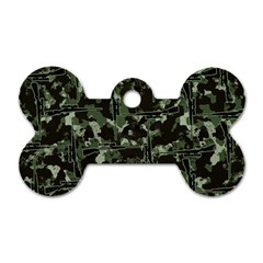 Hunting Motif Camouflage Pattern Print Bk Dog Tag Bone (two Sides) by dflcprintsclothing