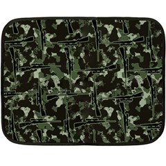 Hunting Motif Camouflage Pattern Print Bk Two Sides Fleece Blanket (mini) by dflcprintsclothing