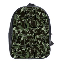 Hunting Motif Camouflage Pattern Print Bk School Bag (xl) by dflcprintsclothing