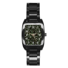 Hunting Motif Camouflage Pattern Print Bk Stainless Steel Barrel Watch