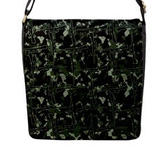 Hunting Motif Camouflage Pattern Print Bk Flap Closure Messenger Bag (l) by dflcprintsclothing