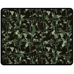 Hunting Motif Camouflage Pattern Print Bk Two Sides Fleece Blanket (medium) by dflcprintsclothing