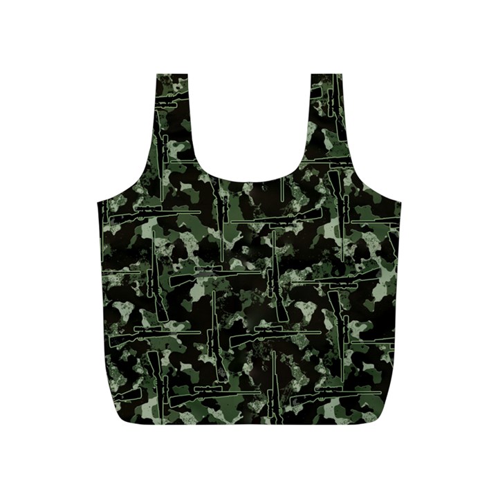 Hunting Motif Camouflage Pattern Print Bk Full Print Recycle Bag (S)