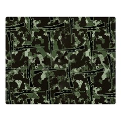 Hunting Motif Camouflage Pattern Print Bk Two Sides Premium Plush Fleece Blanket (large) by dflcprintsclothing