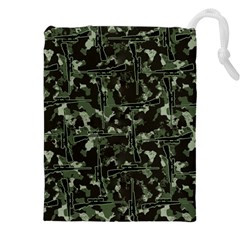 Hunting Motif Camouflage Pattern Print Bk Drawstring Pouch (5xl) by dflcprintsclothing