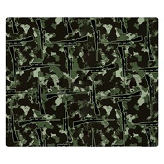 Hunting Motif Camouflage Pattern Print Bk Premium Plush Fleece Blanket (small) by dflcprintsclothing