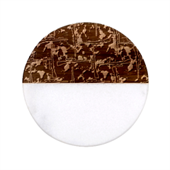 Hunting Motif Camouflage Pattern Print Bk Classic Marble Wood Coaster (round)  by dflcprintsclothing