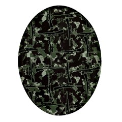 Hunting Motif Camouflage Pattern Print Bk Oval Glass Fridge Magnet (4 Pack) by dflcprintsclothing