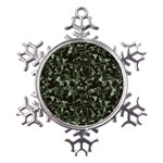 Hunting Motif Camouflage Pattern Print Bk Metal Large Snowflake Ornament Front