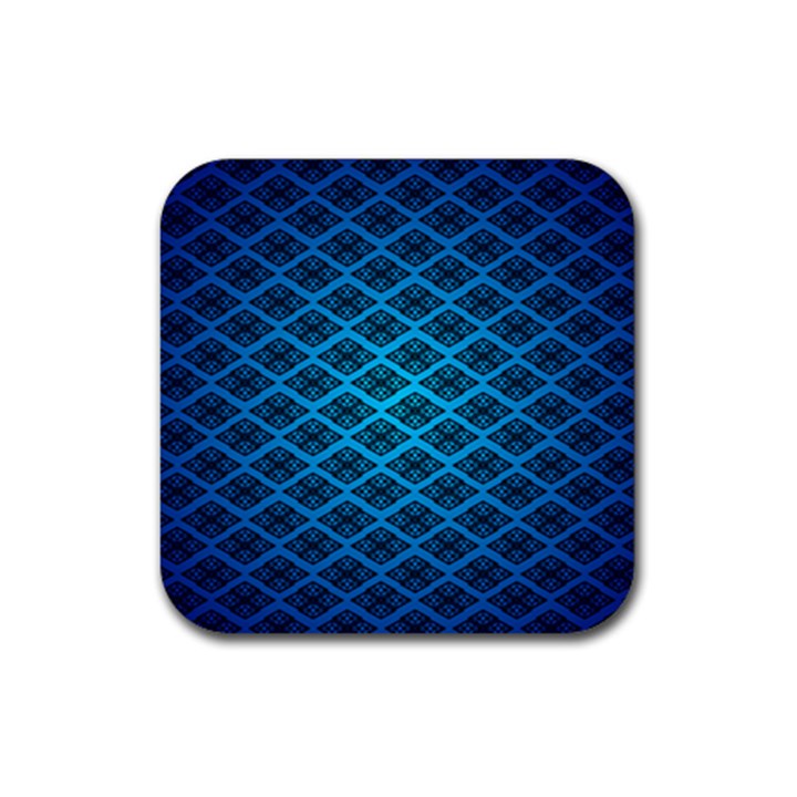 Pattern Texture Geometric Blue Rubber Coaster (Square)