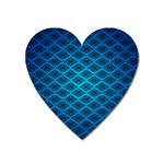 Pattern Texture Geometric Blue Heart Magnet Front