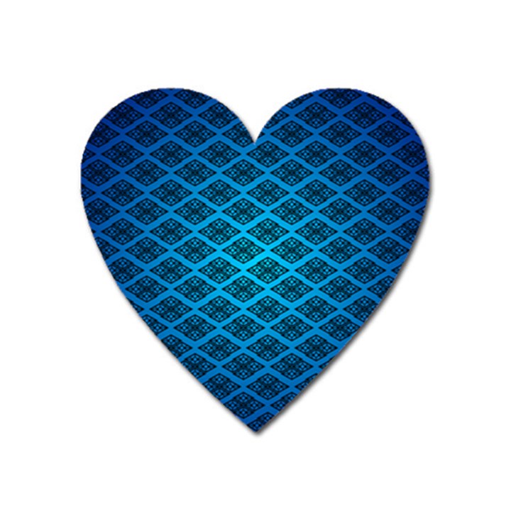 Pattern Texture Geometric Blue Heart Magnet