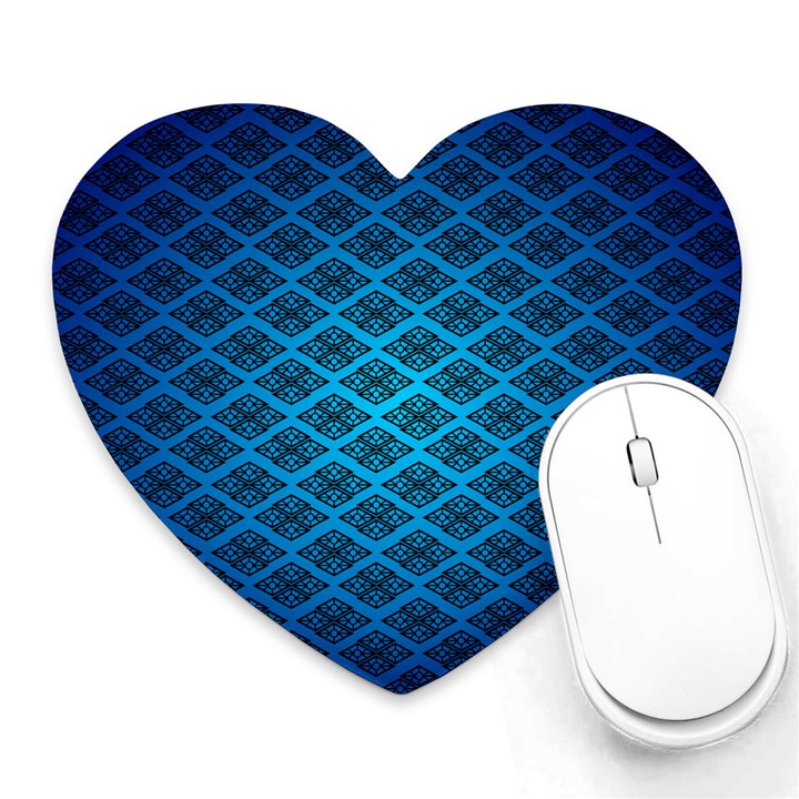 Pattern Texture Geometric Blue Heart Mousepad