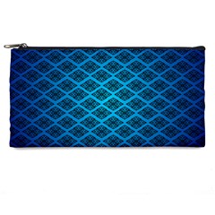 Pattern Texture Geometric Blue Pencil Case