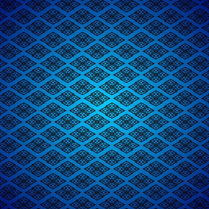 Pattern Texture Geometric Blue Play Mat (Square)