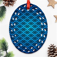 Pattern Texture Geometric Blue Ornament (oval Filigree)