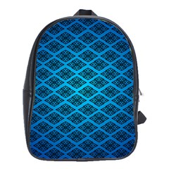 Pattern Texture Geometric Blue School Bag (xl) by anzea