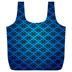 Pattern Texture Geometric Blue Full Print Recycle Bag (xl) by anzea