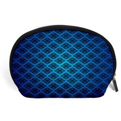 Pattern Texture Geometric Blue Accessory Pouch (large) by anzea