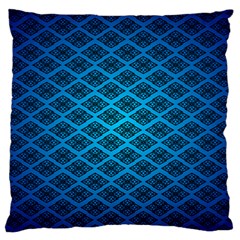 Pattern Texture Geometric Blue Large Premium Plush Fleece Cushion Case (one Side) by anzea