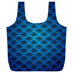 Pattern Texture Geometric Blue Full Print Recycle Bag (xxl) by anzea