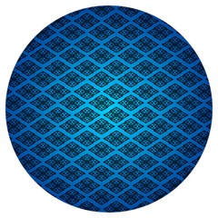 Pattern Texture Geometric Blue Round Trivet by anzea